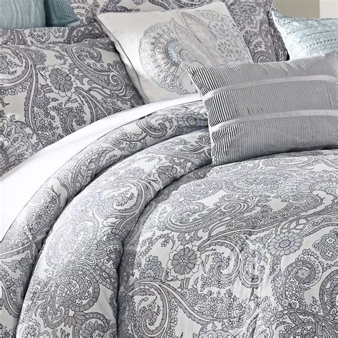 grey paisley comforter|grey and white paisley comforter.